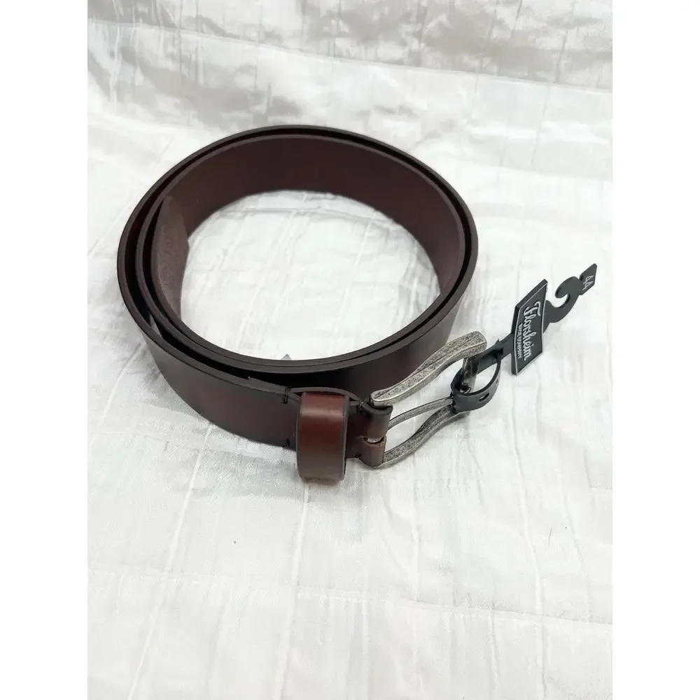 Florsheim Brown Genuine Leather Belt Metal Buckle Size 44 NEW